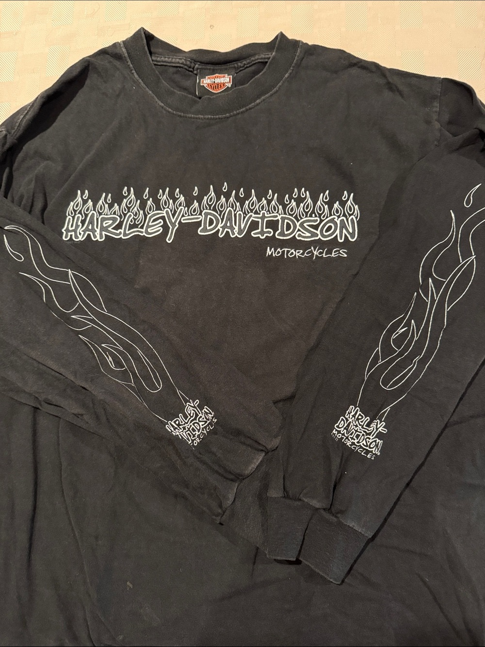Harley-Davidson Black Long Sleeve Flame Graphic Tee
